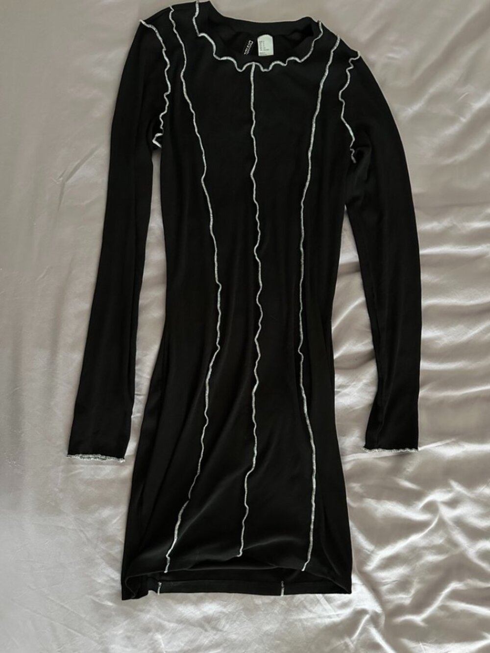 H&M Divided Mini Dress – Black Contrast Stitch Bodycon Dress